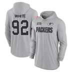 Kooe GB.Packers #92 Reggie White Player Gray Hoodies Game Stitched Jerseys