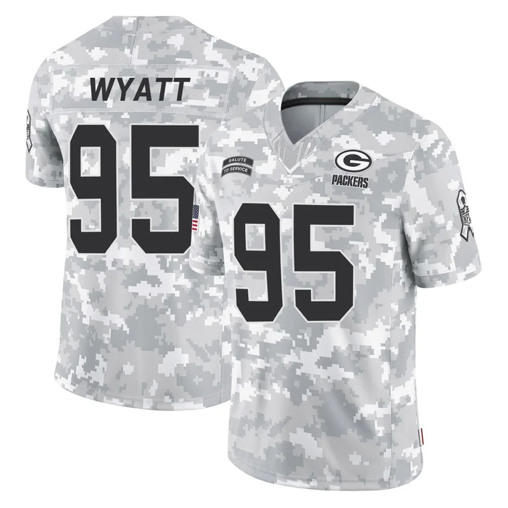 Kooe GB.Packers #95 Devonte Wyatt Player Arctic Camo Salute To Service Limited Stitched Jerseys