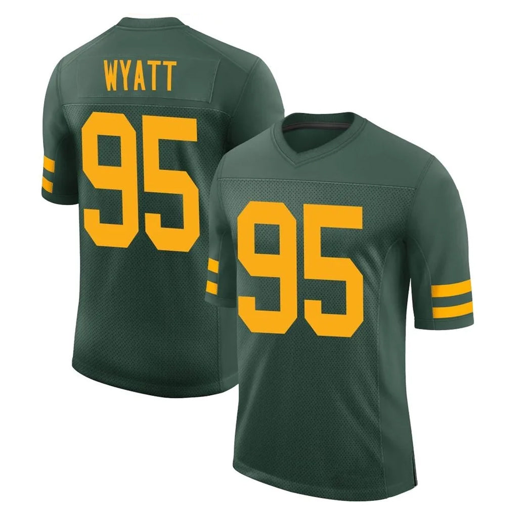 Kooe GB.Packers #95 Devonte Wyatt Player Green Alternate Vapor Home Game Stitched Jerseys