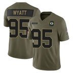 Kooe GB.Packers #95 Devonte Wyatt Player Olive 2025 Salute To Service Limited Home Game Stitched Jerseys