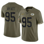Kooe GB.Packers #95 Devonte Wyatt Player Olive Salute To Service Limited Stitched Jerseys