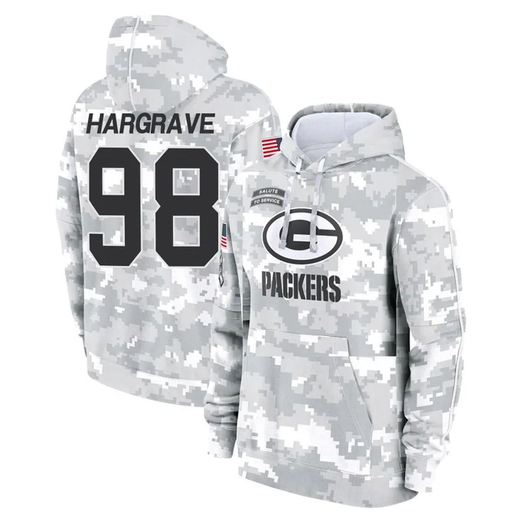 Kooe GB.Packers #98 Javon Hargrave Player Arctic Camo Salute to Service Hoodies Limited Game Stitched Jerseys