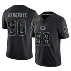 Kooe GB.Packers #98 Javon Hargrave Player Black Reflective Limited Home Game Stitched Jerseys