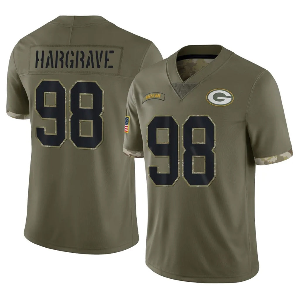 Kooe GB.Packers #98 Javon Hargrave Player Olive Salute To Service Limited Stitched Jerseys