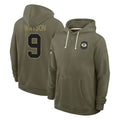 Kooe GB.Packers #9 Christian Watson Player Olive Salute to Service Pullover Hoodies Limited Stitched Jerseys