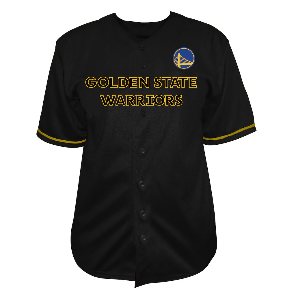 Kooe G.State Warriors Black Big & Tall Pop Full-Button Jerseys