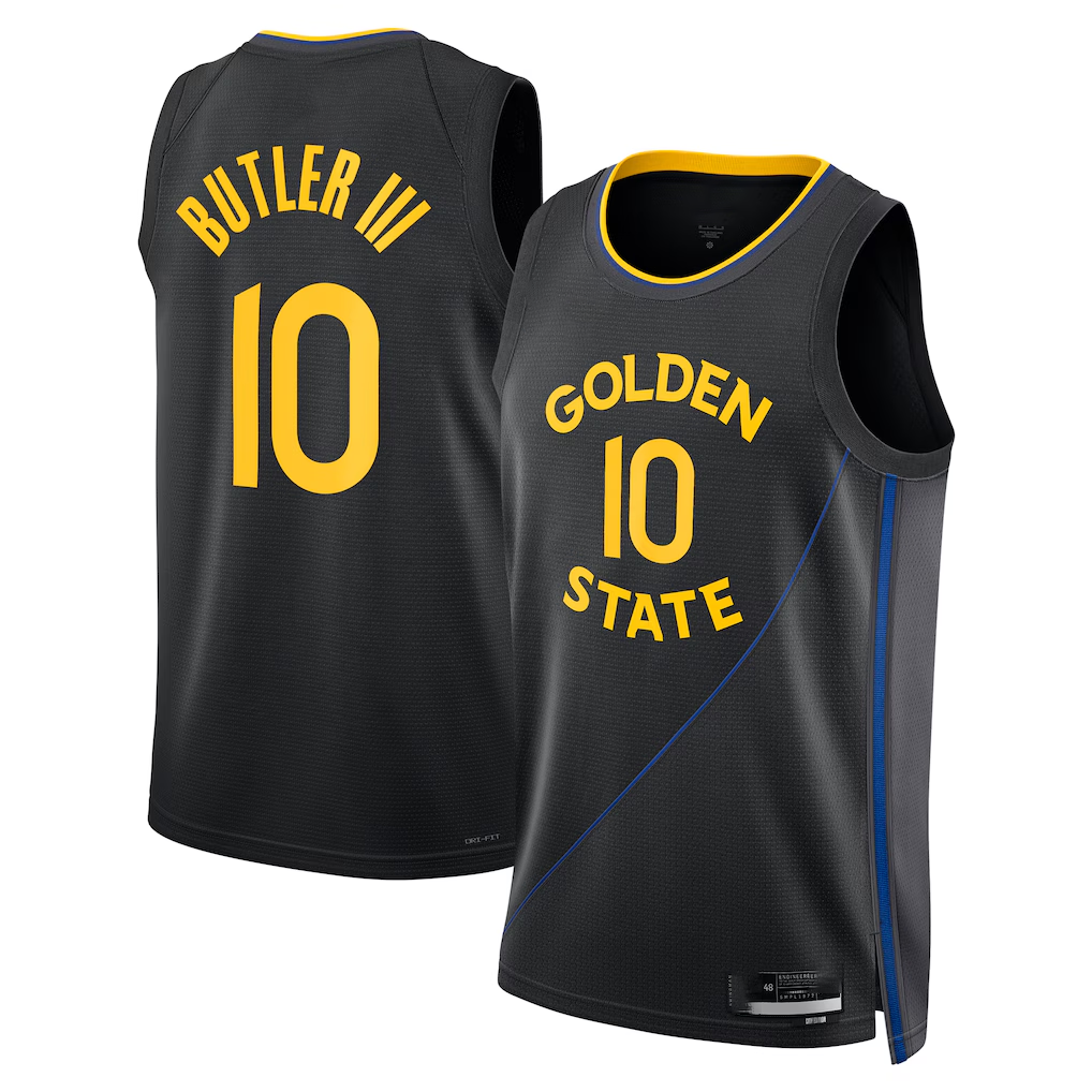 Kooe G.State Warriors #10 Jimmy Butler III Jordan Brand Black Swingman Jerseys - Statement Edition