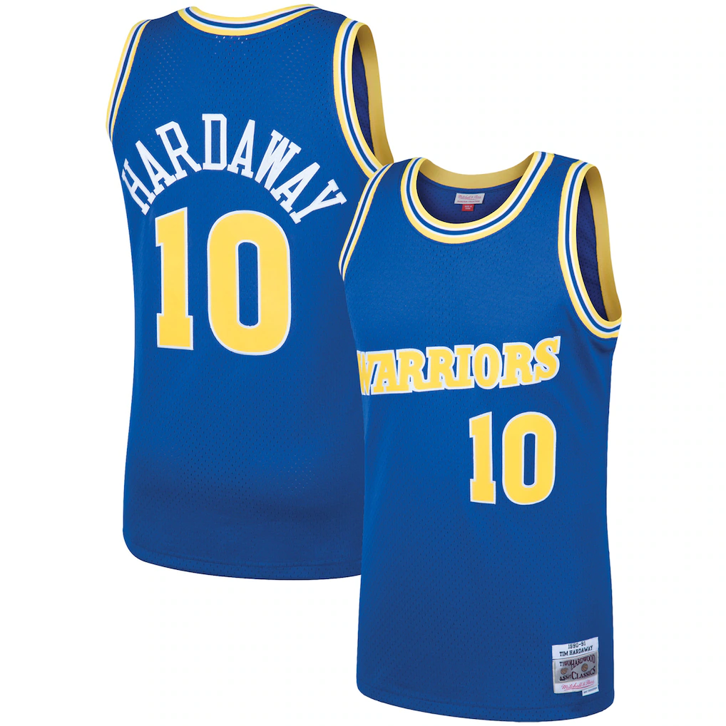 Kooe G.State Warriors #10 Tim Hardaway Mitchell & Ness Royal 199091 Hardwood Classics Swingman Jerseys