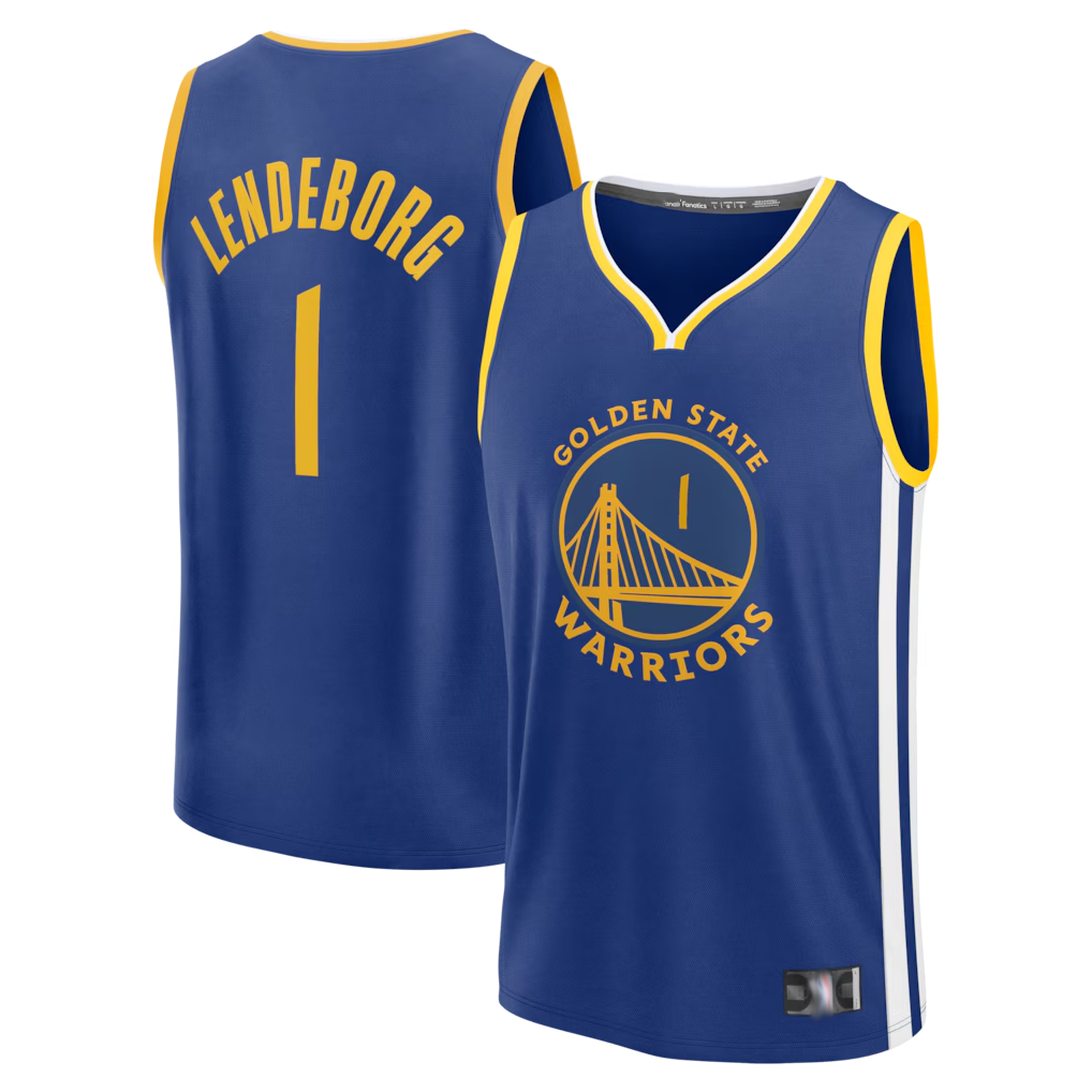 Kooe G.State Warriors #1 Yaxel Lendeborg Royal 2026  Draft First Round Pick Fast Break Jerseys - Icon Edition