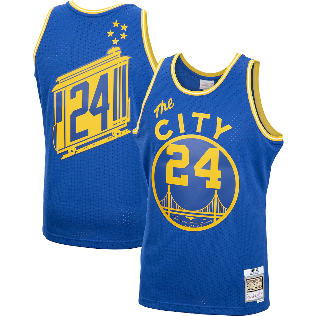 Kooe G.State Warriors #24 Rick Barry Mitchell & Ness Royal 1966-67 Hardwood Classics Swingman Jerseys