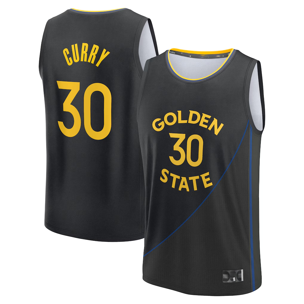 Kooe G.State Warriors #30 Stephen Curry Black Fast Break Replica Player Jerseys - Statement Edition