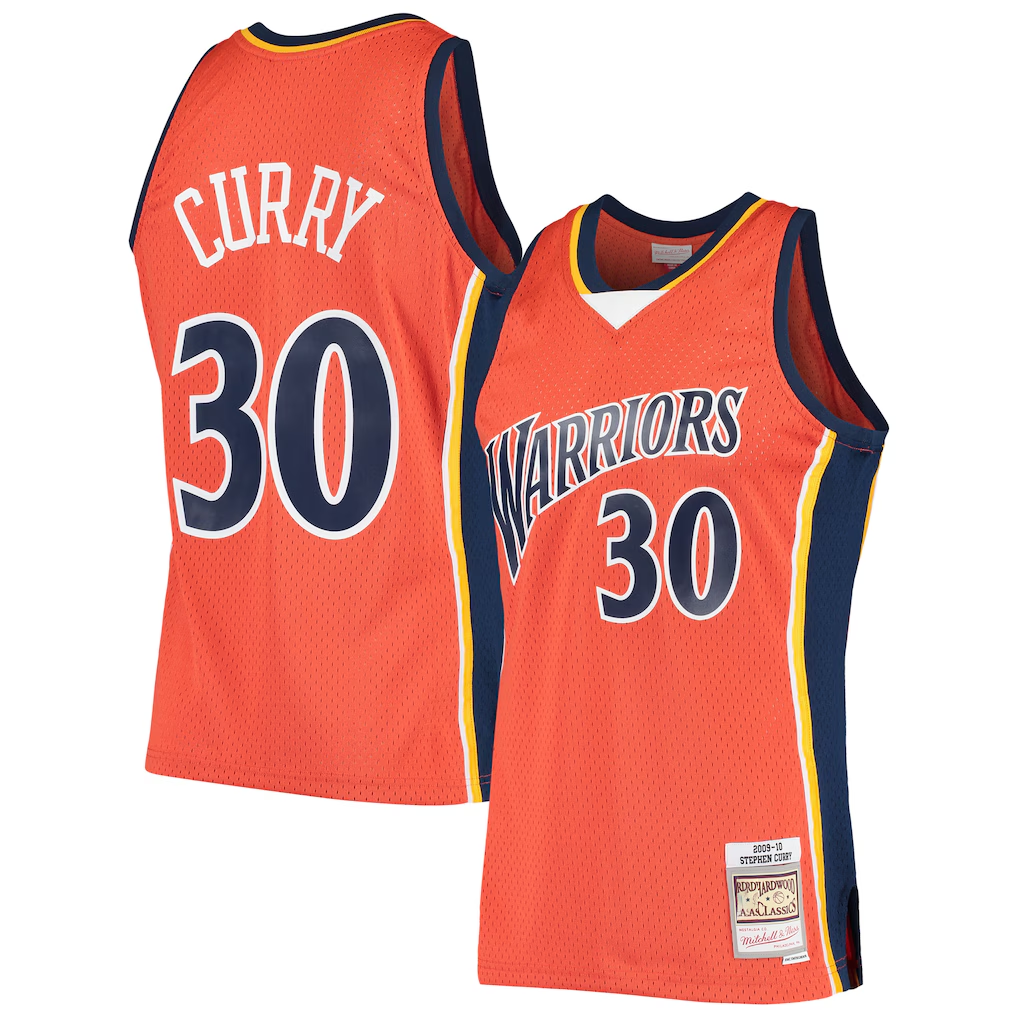 Kooe G.State Warriors #30 Stephen Curry Mitchell & Ness Orange Hardwood Classics Swingman Jerseys