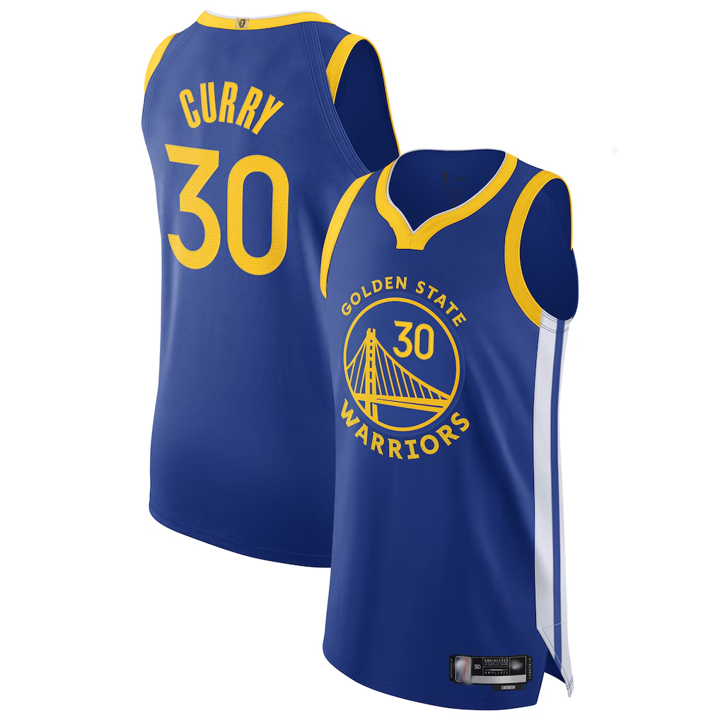 Kooe G.State Warriors #30 Stephen Curry Royal Authentic Jerseys - Icon Edition