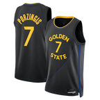 Kooe G.State Warriors #7 Kristaps Porzi??is Black Swingman Jerseys - Statement Edition