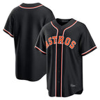 Kooe H.Astros Black Fashion Out Home Game Blank Player Stitched Jerseys