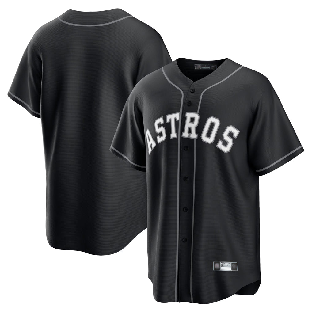 Kooe H.Astros Black Home Game Blank Player Stitched Jerseys