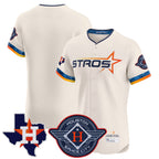 Kooe H.Astros Cream City Connect Texas Patch Vapor Premier Blank Player Limited Elite Home Stitched Jerseys