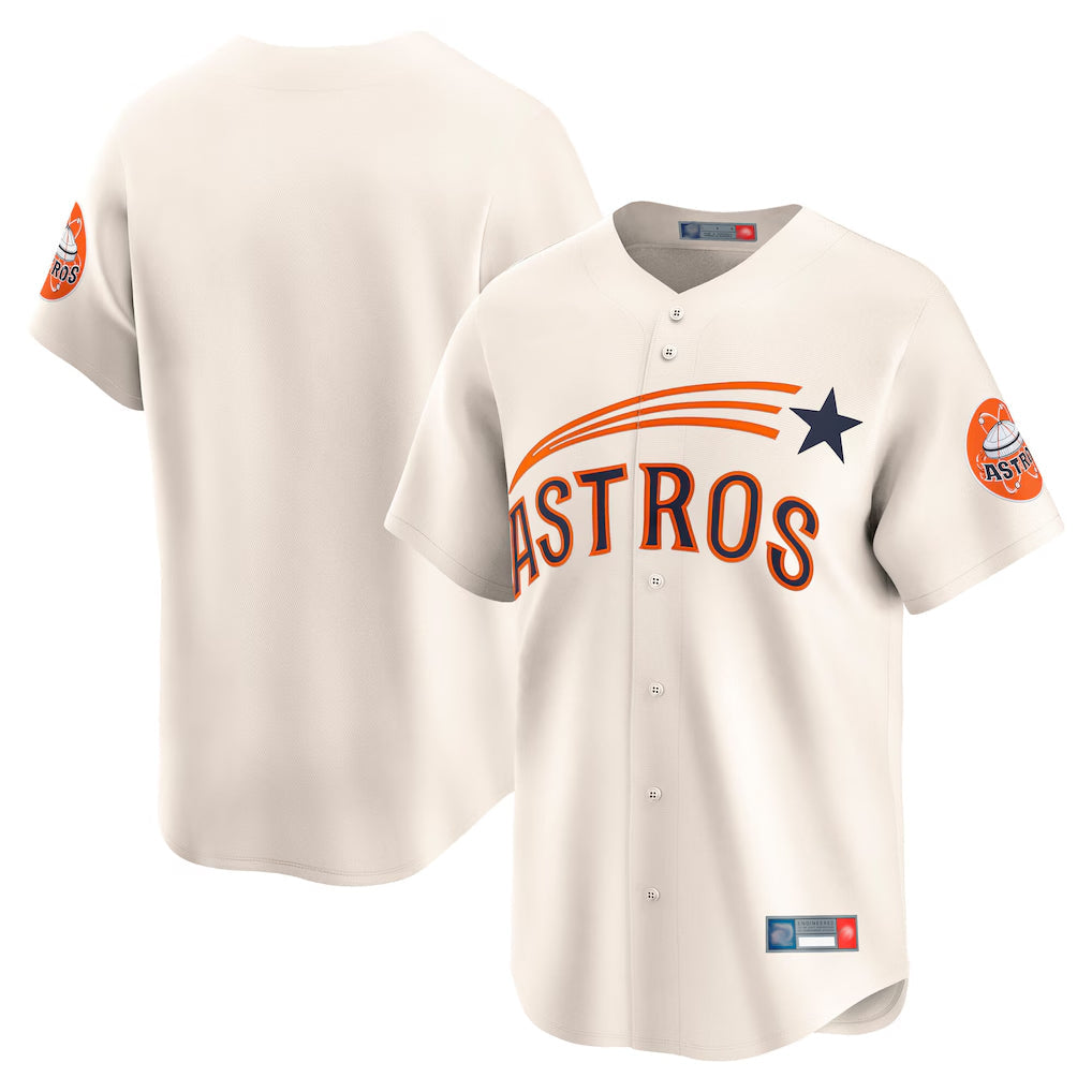 Kooe H.Astros Cream Throwback Cooperstown Collection Limited Blank Player Stitched Jerseys