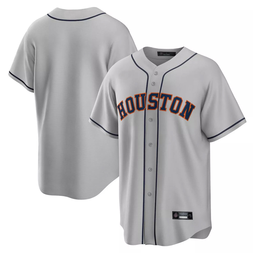 Kooe H.Astros Gray Home Game Blank Player Stitched Jerseys