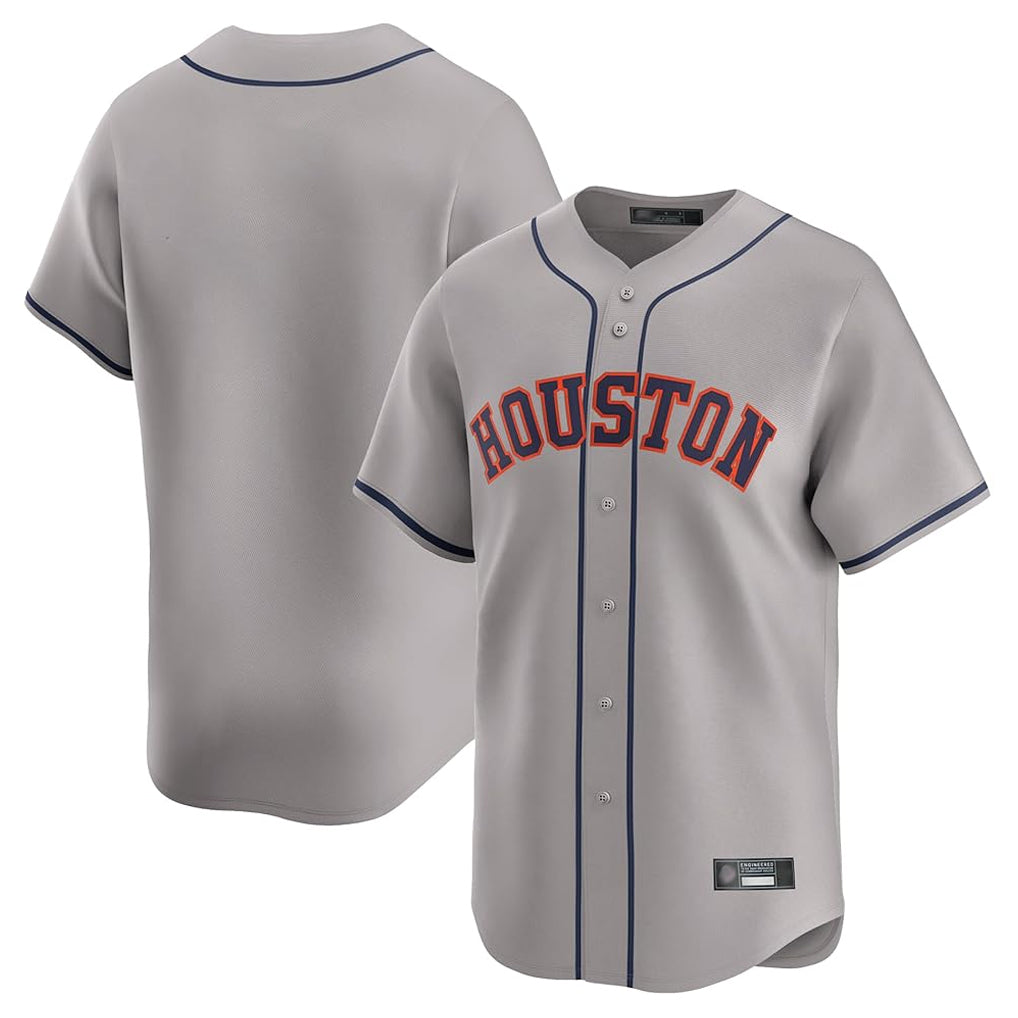 Kooe H.Astros Gray Home Limited Blank Player Stitched Jerseys
