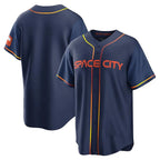 Kooe H.Astros Navy City Connect Home Game Blank Player Stitched Jerseys