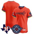Kooe H.Astros Orange City Connect Texas Patch Vapor Premier Blank Player Limited Elite Home Stitched Jerseys