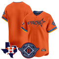 Kooe H.Astros Orange City Connect Texas Patch Vapor Premier Blank Player Limited Home Stitched Jerseys