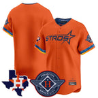 Kooe H.Astros Orange City Connect Texas Patch Vapor Premier Blank Player Limited Home Stitched Jerseys