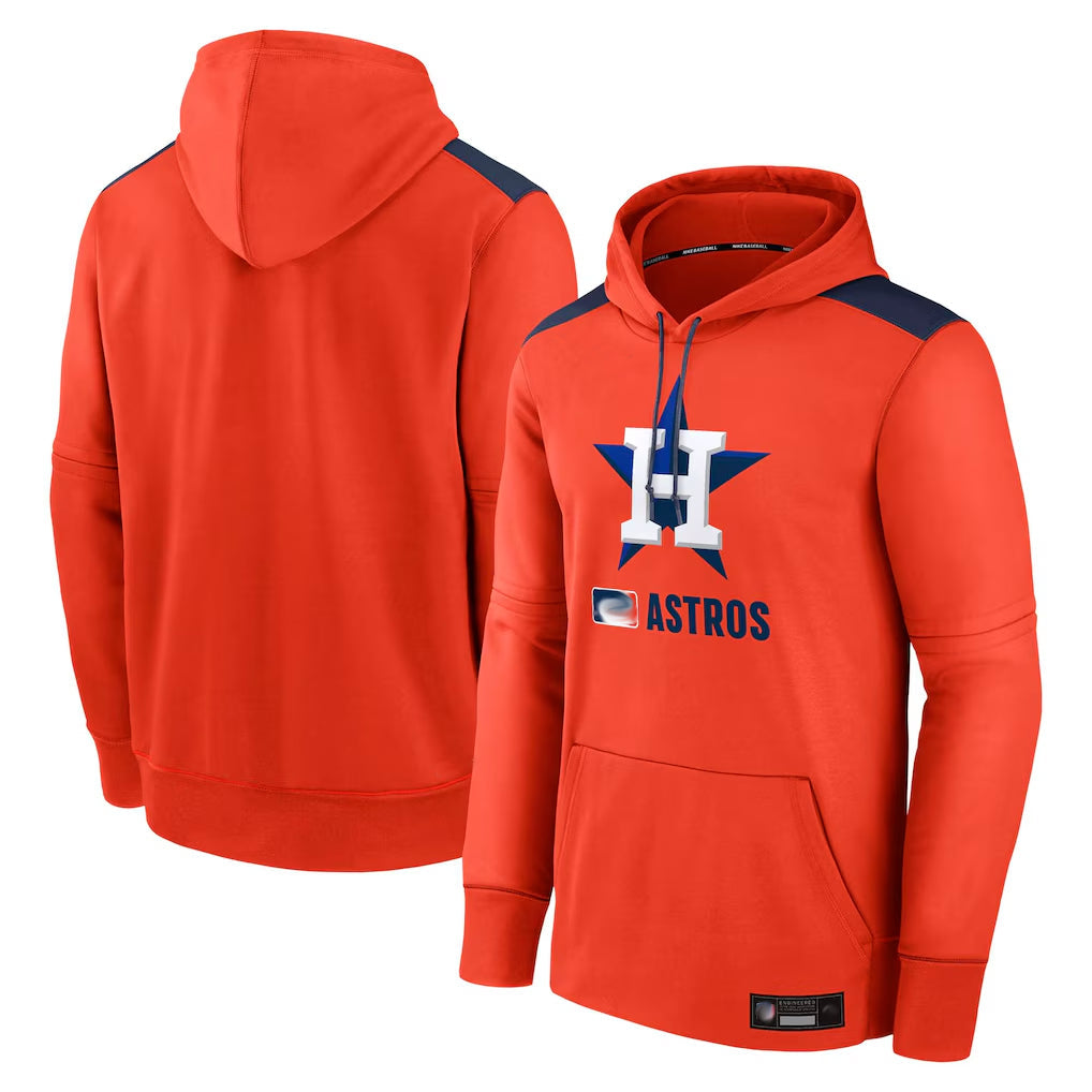 Kooe H.Astros Orange Club Fleece Pullover Hoodie Blank Player Stitched Jerseys