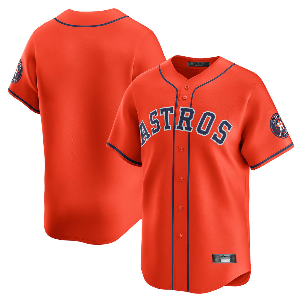 Kooe H.Astros Orange Home Limited Blank Player Stitched Jerseys