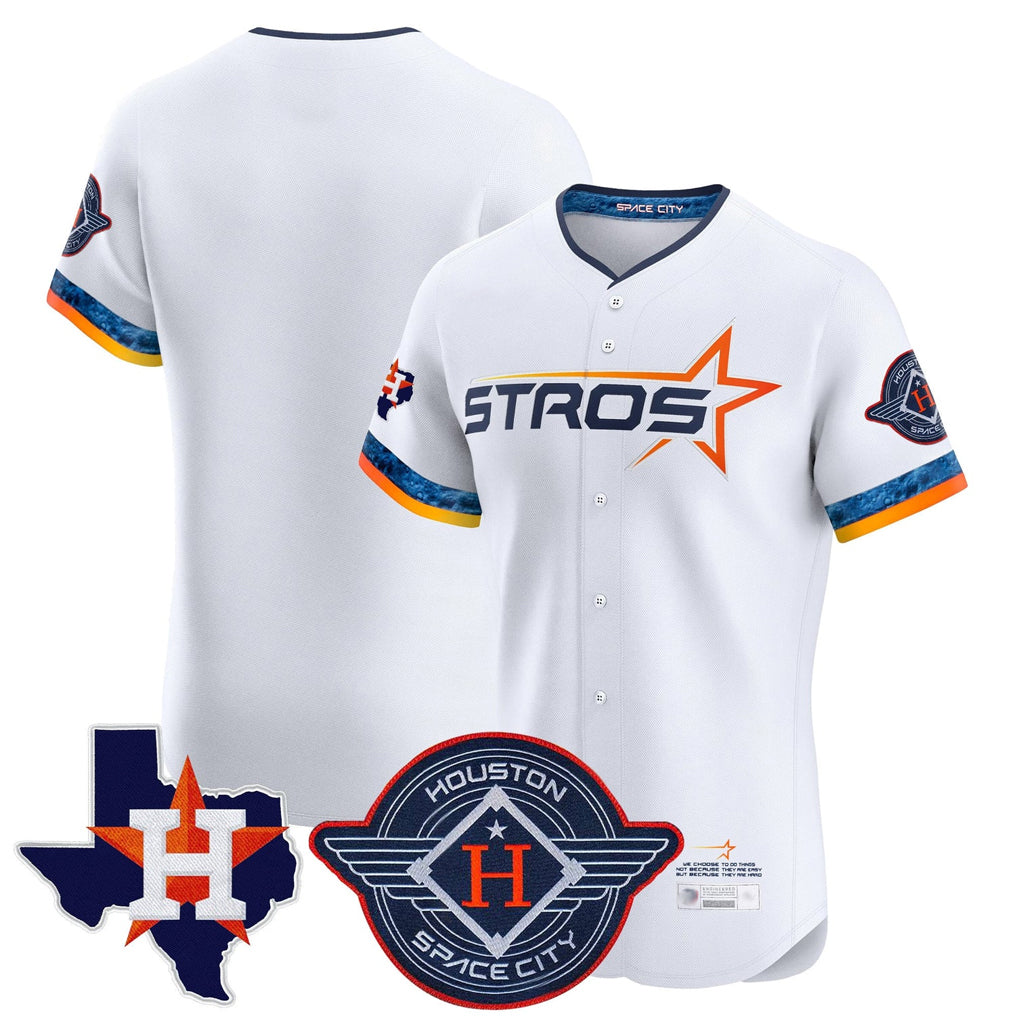 Kooe H.Astros White City Connect Texas Patch Vapor Premier Blank Player Limited Elite Home Stitched Jerseys