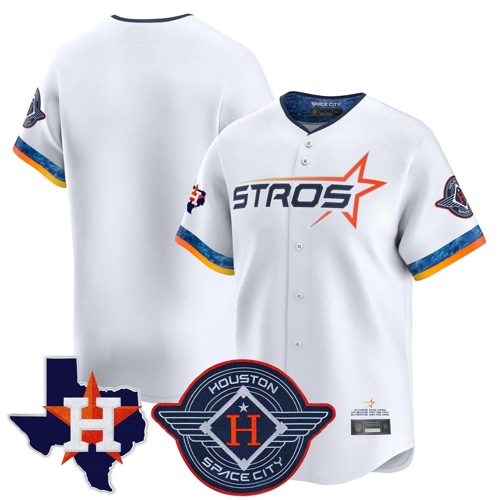 Kooe H.Astros White City Connect Texas Patch Vapor Premier Blank Player Limited Home Stitched Jerseys