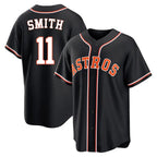 Kooe H.Astros #11 Cam Smith Player Black Fashion Out Home Game Stitched Jerseys