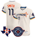 Kooe H.Astros #11 Cam Smith Player Cream City Connect Texas Patch Vapor Premier Limited Elite Home Stitched Jerseys