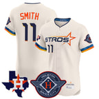 Kooe H.Astros #11 Cam Smith Player Cream City Connect Texas Patch Vapor Premier Limited Elite Home Stitched Jerseys