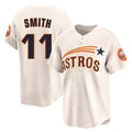 Kooe H.Astros #11 Cam Smith Player Cream Throwback Cooperstown Collection Limited Stitched Jerseys