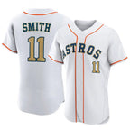 Kooe H.Astros #11 Cam Smith Player Gold Collection Limited Elite Home Stitched Jerseys