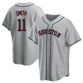Kooe H.Astros #11 Cam Smith Player Gray Home Game Stitched Jerseys