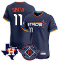 Kooe H.Astros #11 Cam Smith Player Navy City Connect Texas Patch Vapor Premier Limited Elite Home Stitched Jerseys