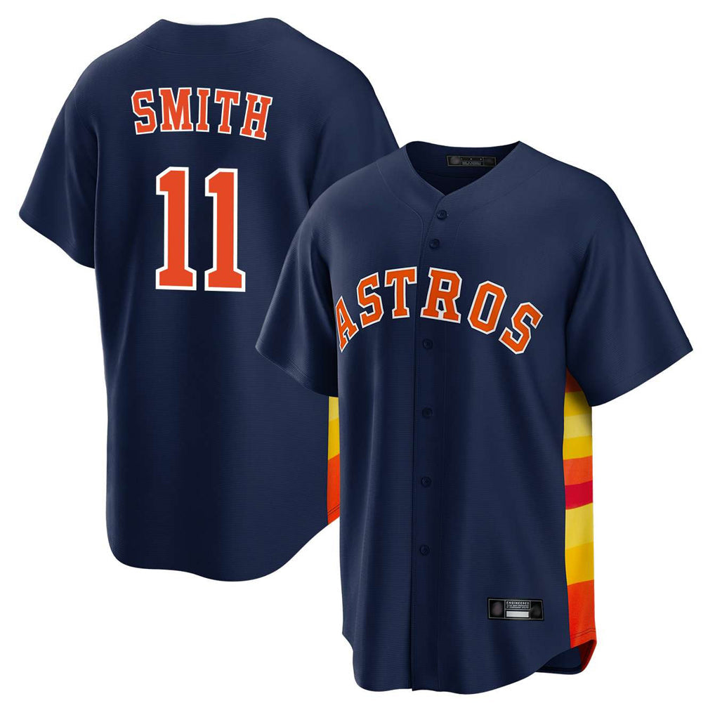 Kooe H.Astros #11 Cam Smith Player Navy Home Game Stitched Jerseys