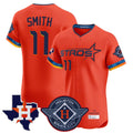 Kooe H.Astros #11 Cam Smith Player Orange City Connect Texas Patch Vapor Premier Limited Elite Home Stitched Jerseys