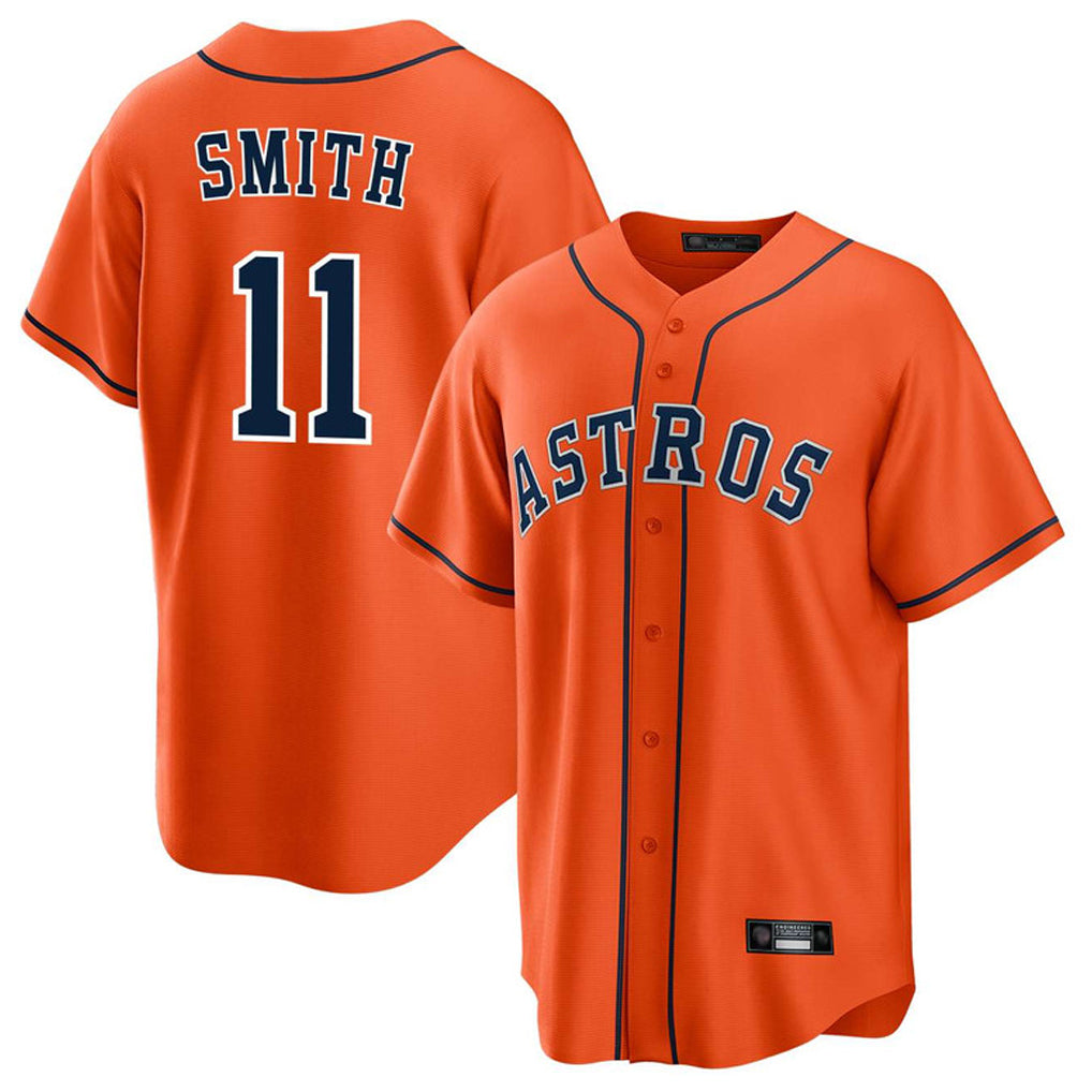 Kooe H.Astros #11 Cam Smith Player Orange Home Game Stitched Jerseys