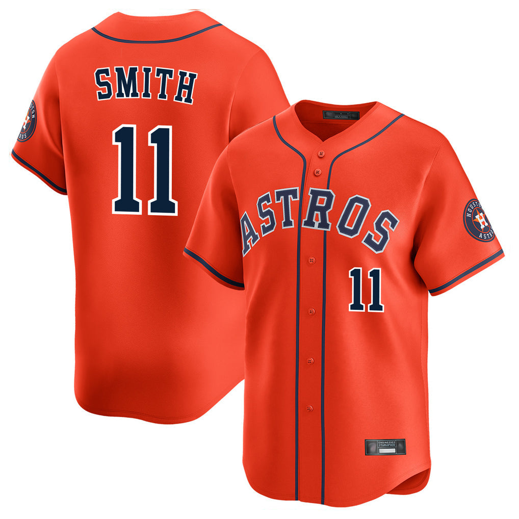 Kooe H.Astros #11 Cam Smith Player Orange Home Limited Stitched Jerseys