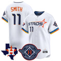 Kooe H.Astros #11 Cam Smith Player White City Connect Texas Patch Vapor Premier Limited Home Stitched Jerseys