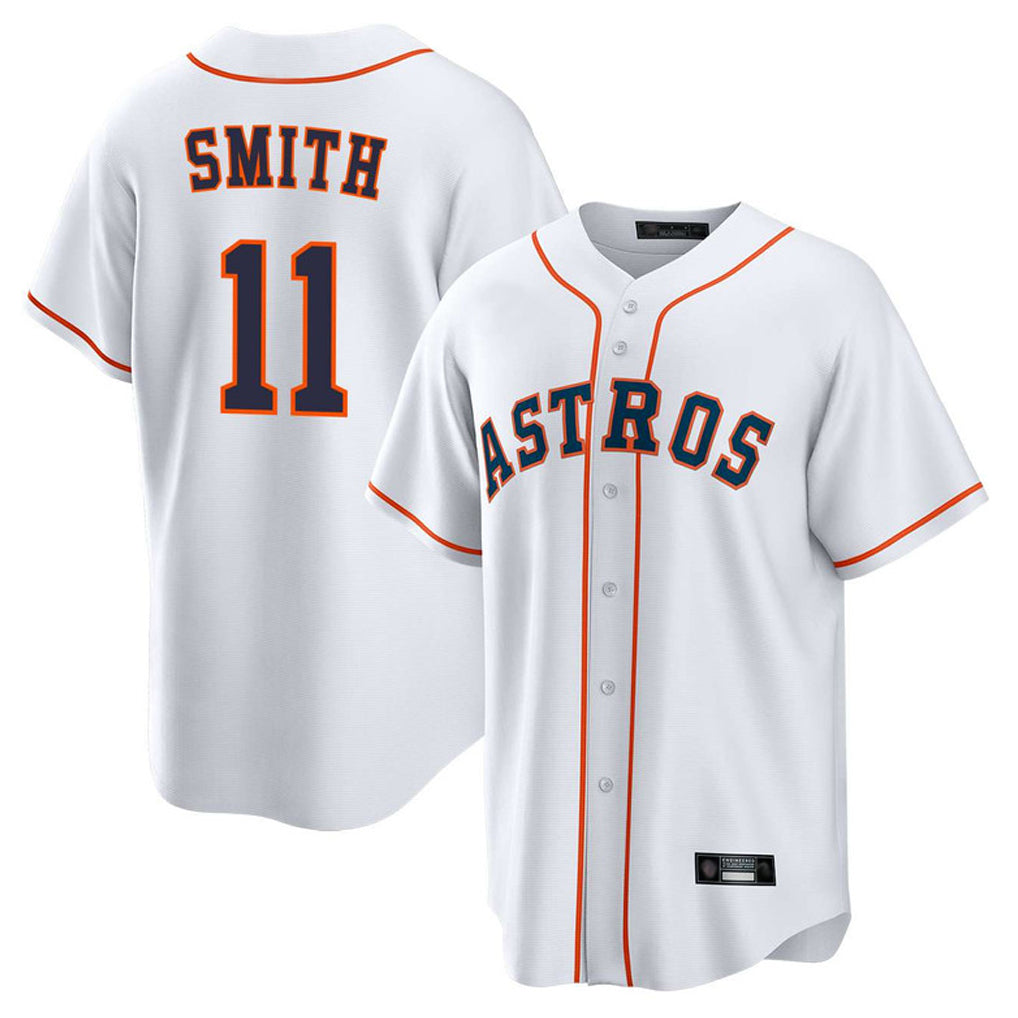 Kooe H.Astros #11 Cam Smith Player White Home Game Stitched Jerseys