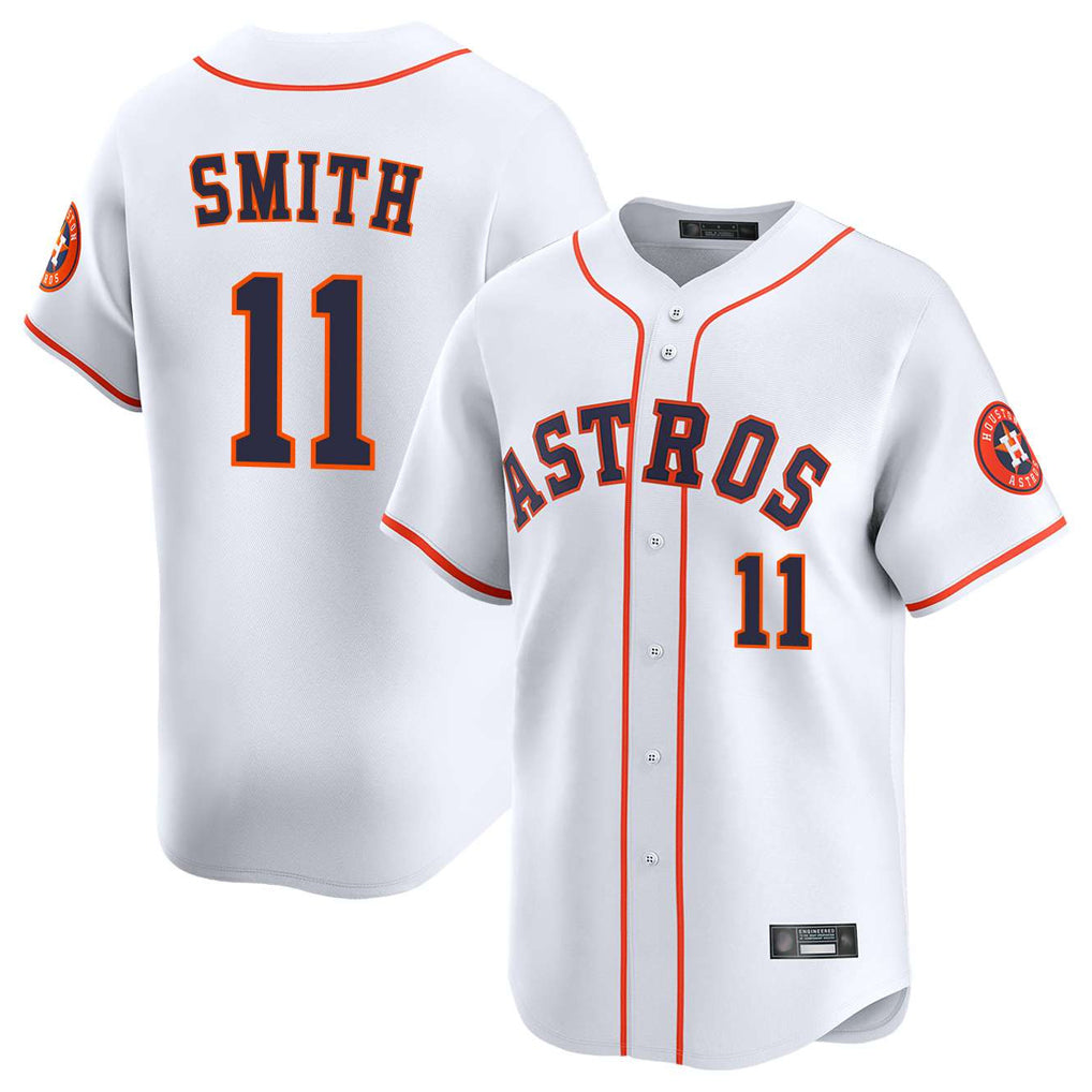 Kooe H.Astros #11 Cam Smith Player White Home Limited Stitched Jerseys