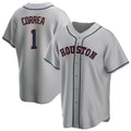 Kooe H.Astros #1 Carlos Correa Player Gray Home Game Stitched Jerseys