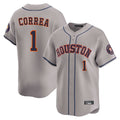 Kooe H.Astros #1 Carlos Correa Player Gray Home Limited Stitched Jerseys