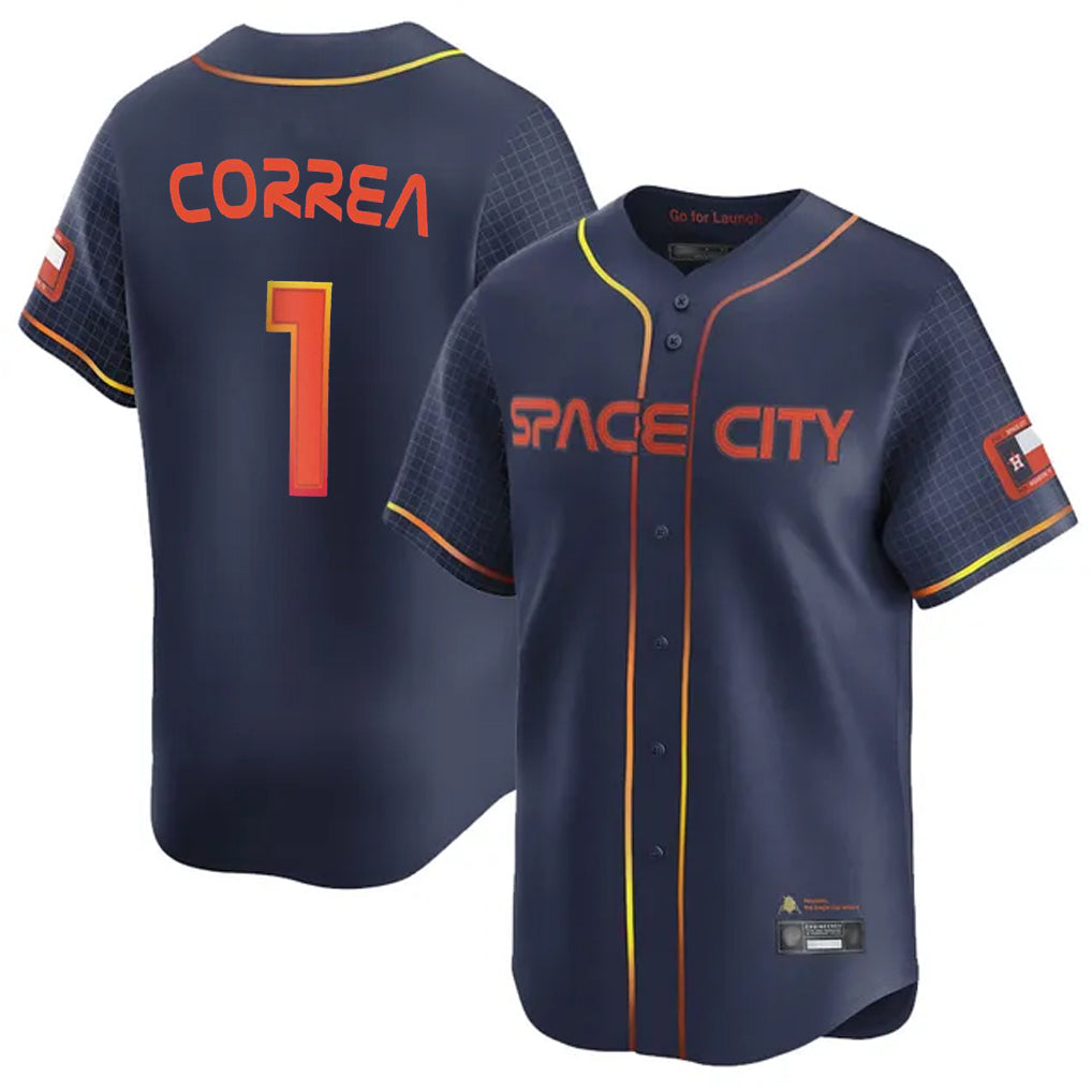 Kooe H.Astros #1 Carlos Correa Player Navy City Connect Home Limited Stitched Jerseys
