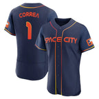 Kooe H.Astros #1 Carlos Correa Player Navy City Connect Limited Elite Home Stitched Jerseys